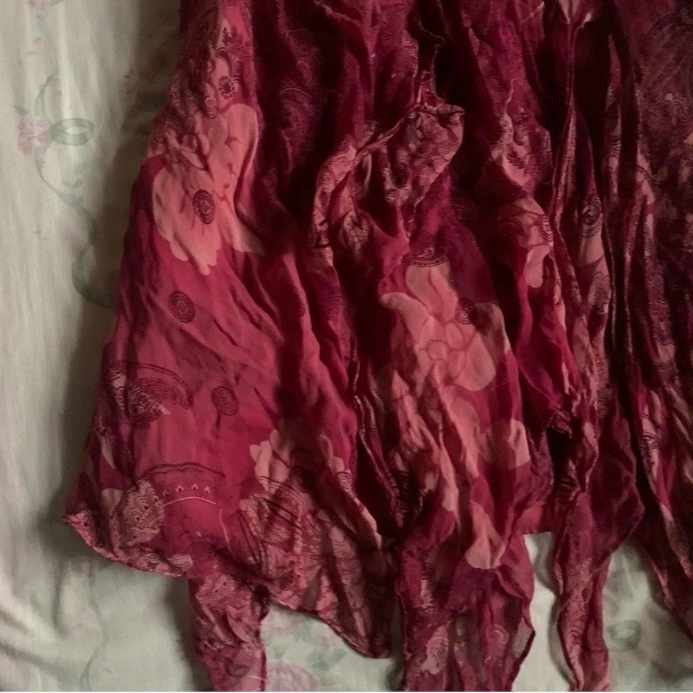Silk Asymmetrical Fairy Vintage Skirt - Picture 4 of 6